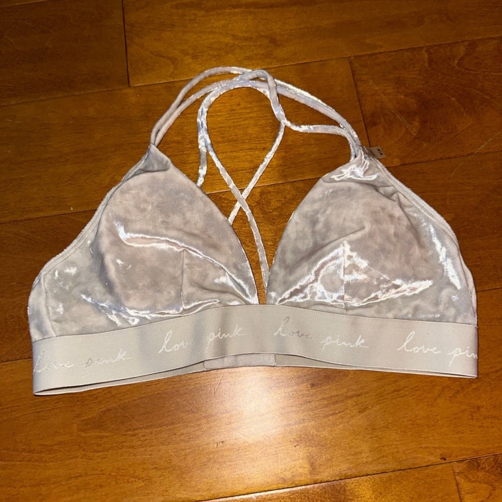 Victoria's Secret Gray Velvet Bralette